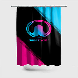 Шторка для душа Great Wall - neon gradient, цвет: 3D-принт