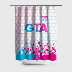 Шторка для ванной GTA neon gradient style: символ сверху