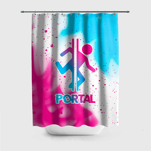 Шторка для ванной Portal neon gradient style / 3D-принт – фото 1