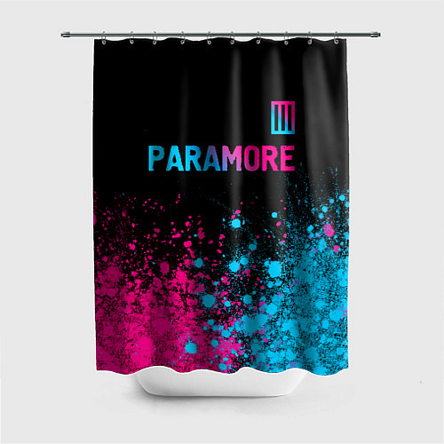 Шторка для ванной Paramore - neon gradient: символ сверху / 3D-принт – фото 1