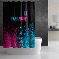 Шторка для душа Paramore - neon gradient: символ сверху, цвет: 3D-принт — фото 2