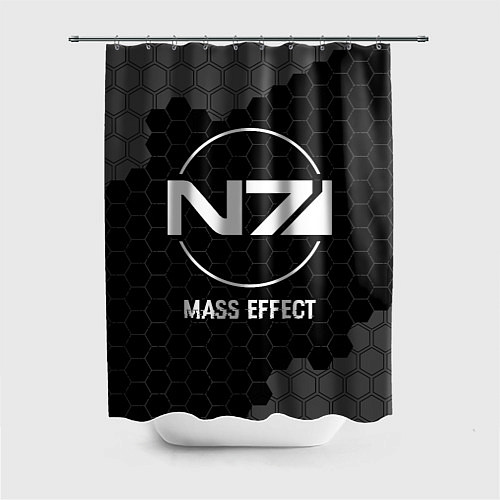 Шторка для ванной Mass Effect glitch на темном фоне / 3D-принт – фото 1