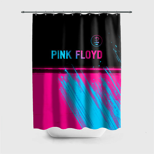 Шторка для ванной Pink Floyd - neon gradient: символ сверху / 3D-принт – фото 1