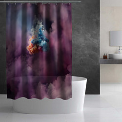 Шторка для душа Разноцветный клуб дыма, цвет: 3D-принт — фото 2