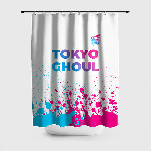 Шторка для ванной Tokyo Ghoul neon gradient style: символ сверху / 3D-принт – фото 1