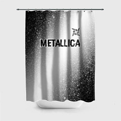 Шторка для ванной Metallica glitch на светлом фоне: символ сверху