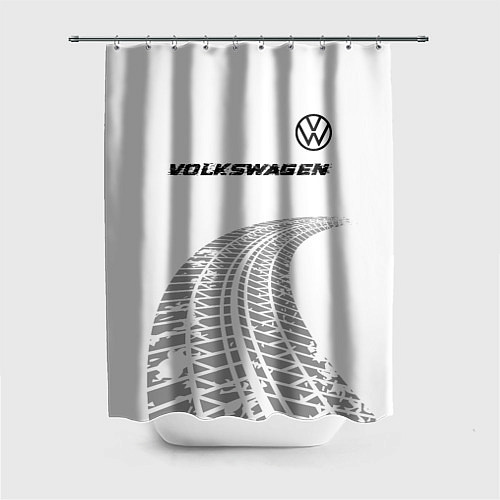 Шторка для ванной Volkswagen speed на светлом фоне со следами шин: с / 3D-принт – фото 1