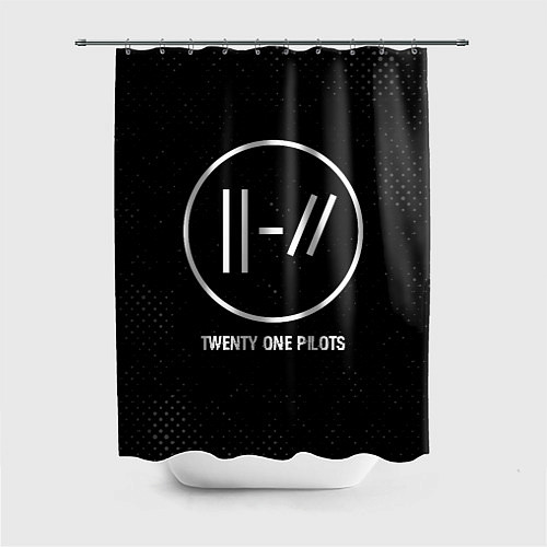 Шторка для ванной Twenty One Pilots glitch на темном фоне / 3D-принт – фото 1