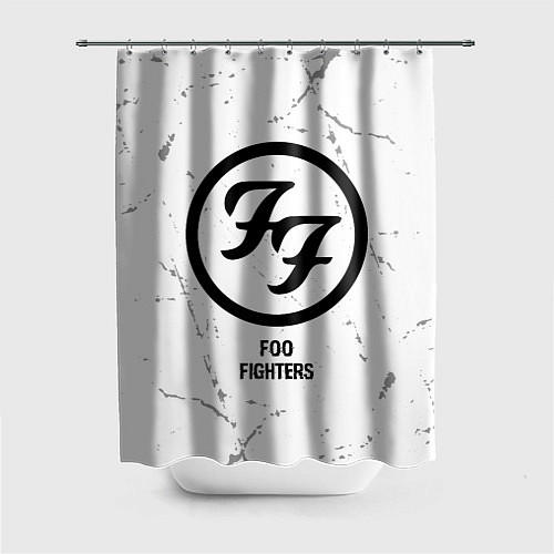 Шторка для ванной Foo Fighters glitch на светлом фоне / 3D-принт – фото 1