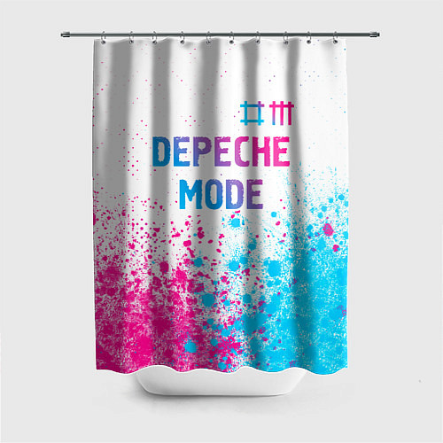 Шторка для ванной Depeche Mode neon gradient style: символ сверху / 3D-принт – фото 1