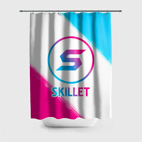 Шторка для ванной Skillet neon gradient style / 3D-принт – фото 1