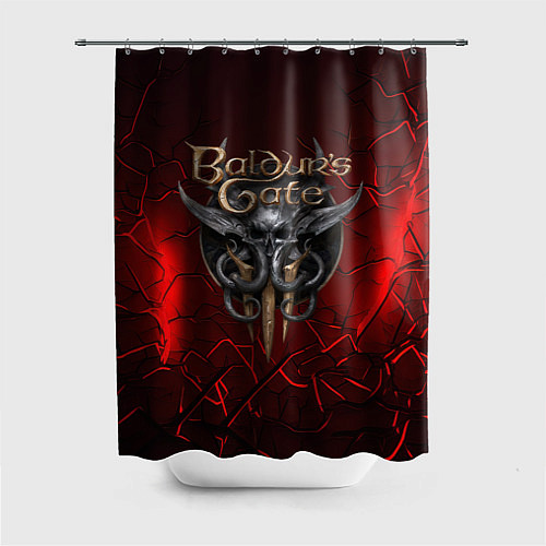 Шторка для ванной Baldurs Gate 3 logo red / 3D-принт – фото 1