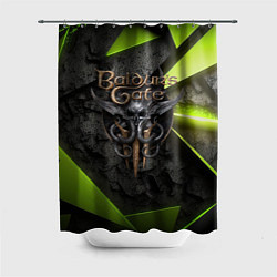 Шторка для ванной Baldurs Gate 3 logo green abstract