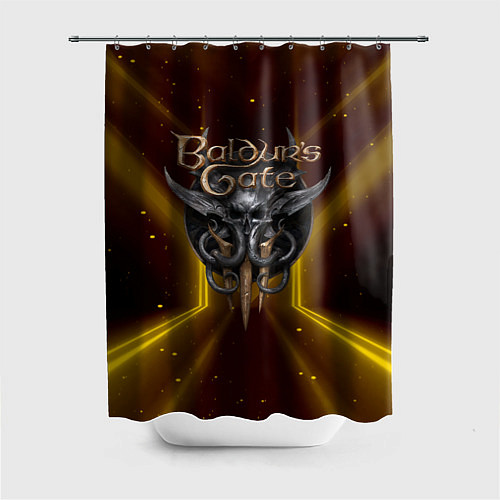 Шторка для ванной Baldurs Gate 3 logo black gold / 3D-принт – фото 1