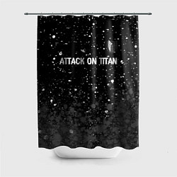 Шторка для ванной Attack on Titan glitch на темном фоне: символ свер
