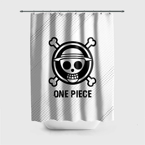 Шторка для ванной One Piece glitch на светлом фоне / 3D-принт – фото 1