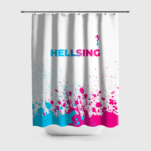 Шторка для ванной Hellsing neon gradient style: символ сверху / 3D-принт – фото 1