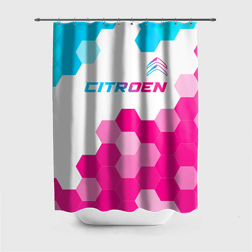 Шторка для ванной Citroen neon gradient style: символ сверху / 3D-принт – фото 1