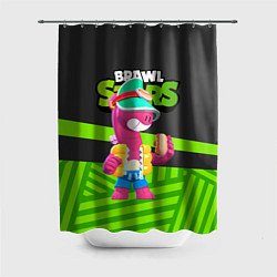 Шторка для ванной Doug Brawl stars green black