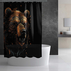 Шторка для душа Бурый медведь, цвет: 3D-принт — фото 2
