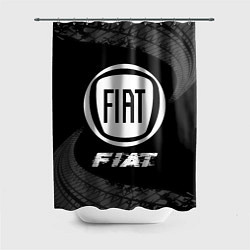 Шторка для ванной Fiat speed на темном фоне со следами шин