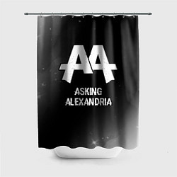 Шторка для ванной Asking Alexandria glitch на темном фоне