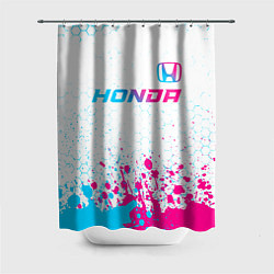 Шторка для ванной Honda neon gradient style: символ сверху