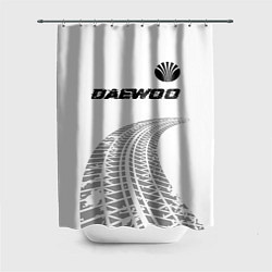 Шторка для ванной Daewoo speed на светлом фоне со следами шин: симво