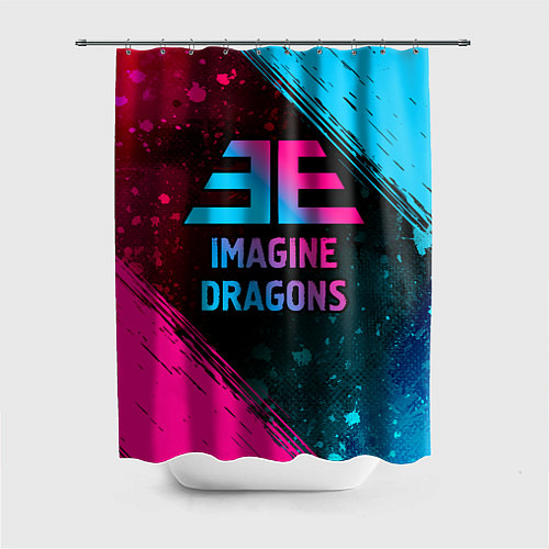 Шторка для ванной Imagine Dragons - neon gradient / 3D-принт – фото 1