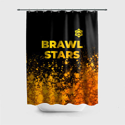 Шторка для душа Brawl Stars - gold gradient: символ сверху, цвет: 3D-принт
