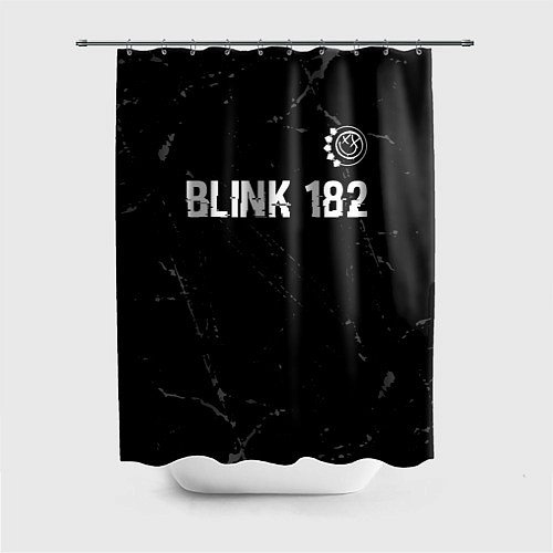 Шторка для ванной Blink 182 glitch на темном фоне: символ сверху / 3D-принт – фото 1