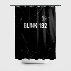 Шторка для ванной Blink 182 glitch на темном фоне: символ сверху