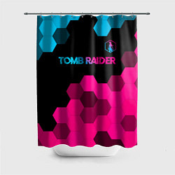 Шторка для душа Tomb Raider - neon gradient: символ сверху, цвет: 3D-принт
