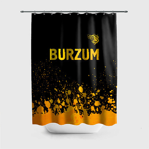 Шторка для ванной Burzum - gold gradient: символ сверху / 3D-принт – фото 1