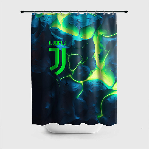 Шторка для ванной Juventus green neon / 3D-принт – фото 1