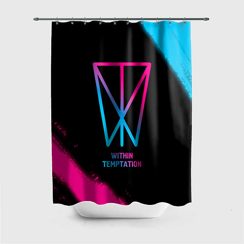 Шторка для ванной Within Temptation - neon gradient / 3D-принт – фото 1