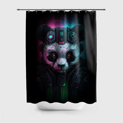 Шторка для ванной Киберпанк панда / 3D-принт – фото 1