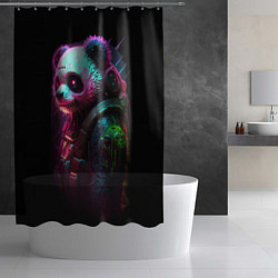 Шторка для душа Cyberpunk panda, цвет: 3D-принт — фото 2