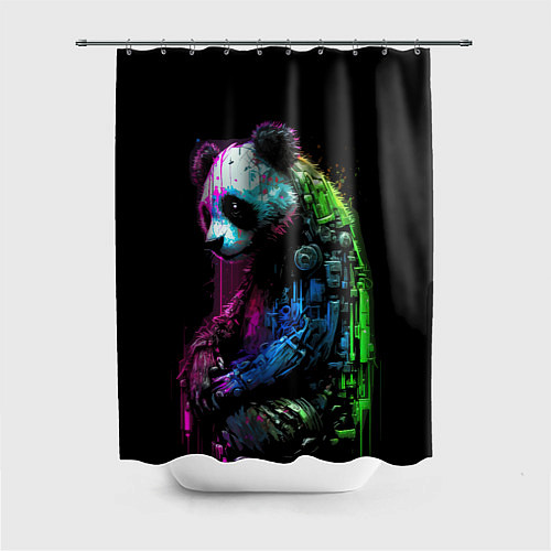 Шторка для ванной Панда в краске / 3D-принт – фото 1