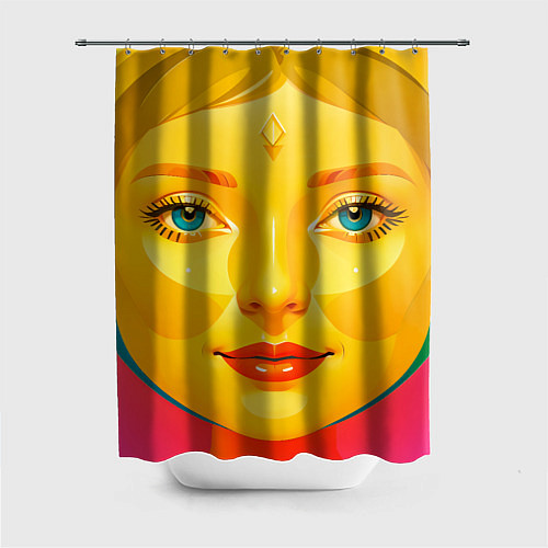 Шторка для ванной Девушка желтоликая / 3D-принт – фото 1