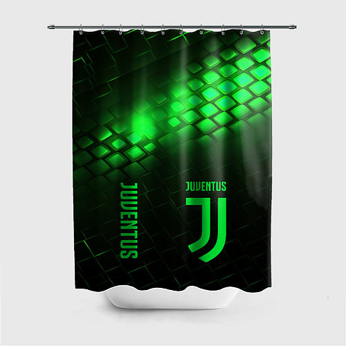 Шторка для ванной Juventus green logo neon / 3D-принт – фото 1