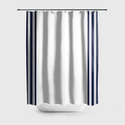 Шторка для ванной Синие вертикальные полосы по бокам