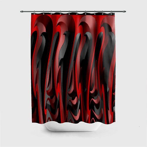 Шторка для ванной Пластик красно-черный / 3D-принт – фото 1