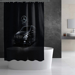 Шторка для душа Mercedes black, цвет: 3D-принт — фото 2