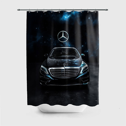 Шторка для ванной Mercedes Benz space background / 3D-принт – фото 1