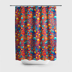 Шторка для ванной Разноцветные пузырики узор