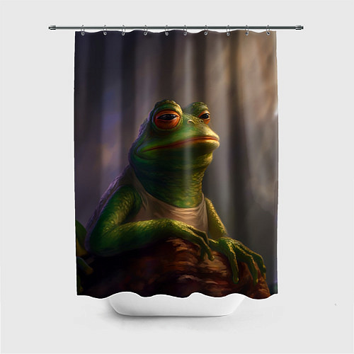 Шторка для ванной Натуральная лягушка Пепе / 3D-принт – фото 1