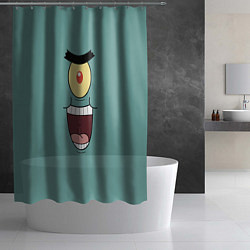 Шторка для душа Планктон злодей, цвет: 3D-принт — фото 2