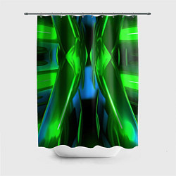 Шторка для душа Зеленый калейдоскоп абстракция, цвет: 3D-принт