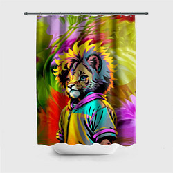 Шторка для ванной Funny lion cub - pop art